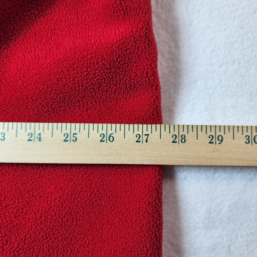 Lands‎ End Red Fleece Peacoat Jacket Womens 3X Plus Preppy Double Breasted